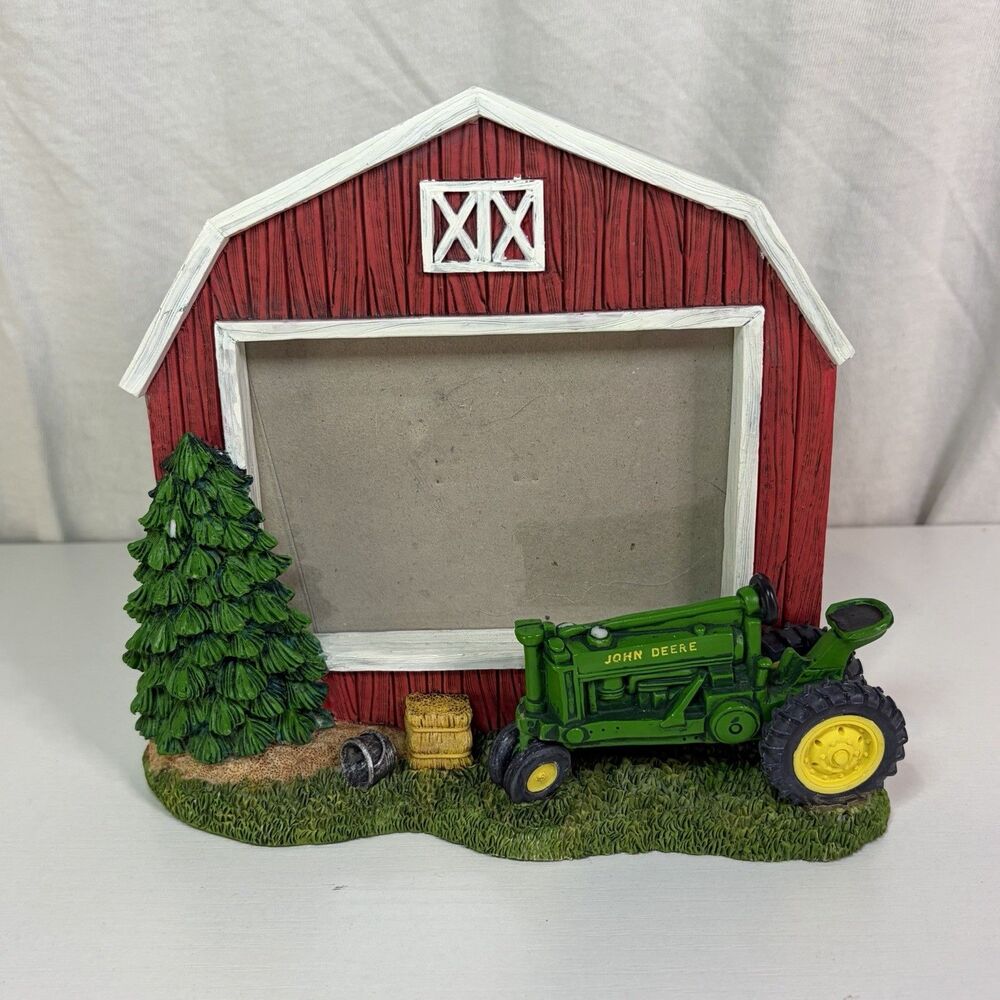 John Deere 3x4 3D picture frame Red Barn Tractor Tree